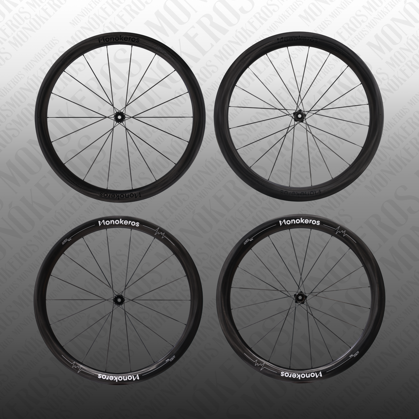Monókeros Ares road wheelset — 45mm front, 52mm rear