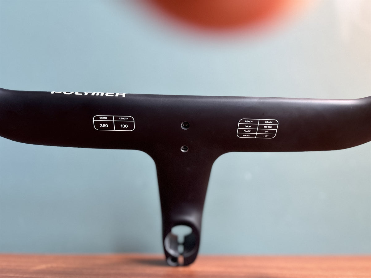 Polymer Workshop Sculpture handlebar — 36 cm width, 130 mm stem, reach 90 mm, drop 130 mm