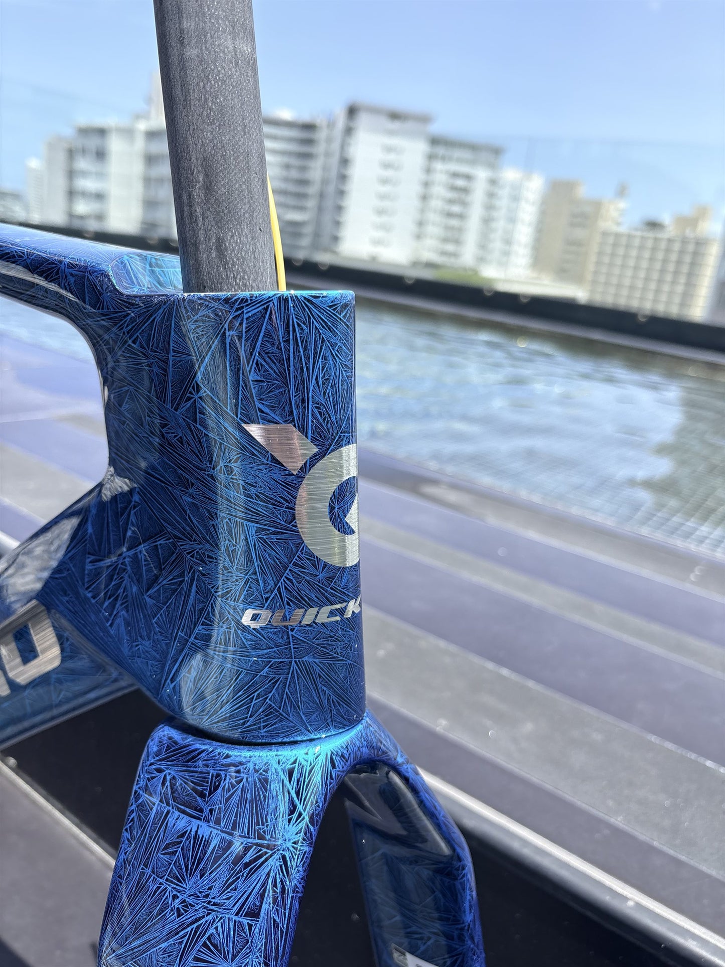 Colorway: Cracked Ice Blue — head tube detail